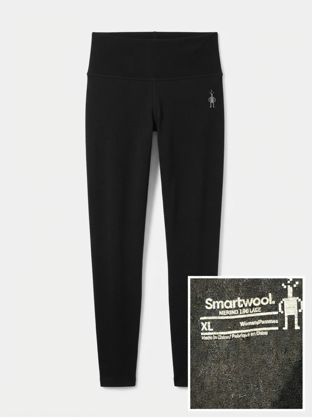 Smartwool Merino 150 Lace Black Base Layer Leggings / Thermal Pants - Women's XL